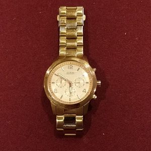Guess Gold Colored Fashion Quartz Wristwatch